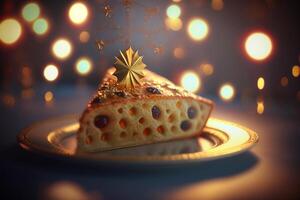 golden Tarte des Rois - - traditionell Französisch Kuchen zum la Fest des Rois ai generiert foto