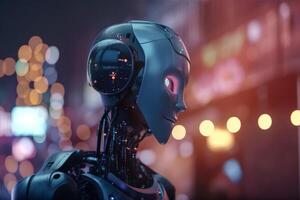futuristisch Marketing KI-betrieben Roboter Gestaltung das Industrie ai generiert foto