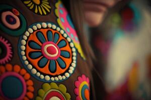 Hippie Batik Muster Kunst - - bunt und groovig Kunstwerk ai generiert foto