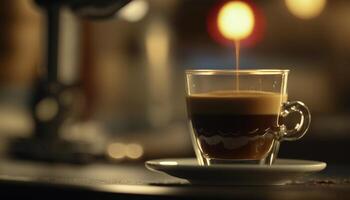 das Aroma von Italienisch Espresso im ein Tasse ai generiert foto