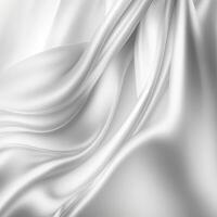 Weiß und grau zerknittert Satin- Muster Hintergrund. perfekt Stoff Stoff zum Hintergrund, Kleider und Vorhänge. generativ ai Technologie. foto