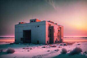 die Architektur Foto von verlassen Sowjet Bunker durch ai generiert