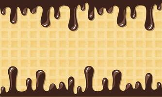 Schokolade schmelzen mit Waffel Hintergrund foto