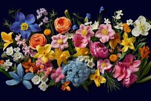 ai generiert Frühling Blumen Wasser Farbe Hintergrund foto