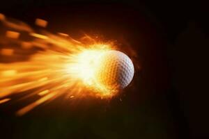 Golf Ball Feuer Flamme. generieren ai foto