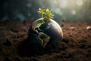 Planet Erde Tag Boden. generieren ai foto