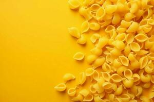 Pasta Gelb Banner Kochen. generieren ai foto