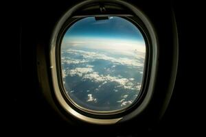 Flugzeug Fenster. generieren ai foto