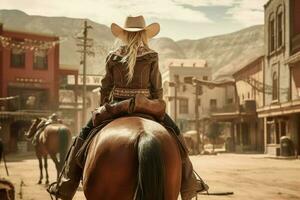 Cowboy Cowboy Gehen wild Westen. generieren ai foto