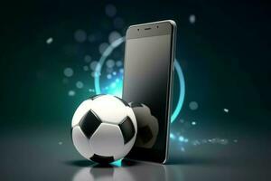 Smartphone Fußball Ball. generieren ai foto