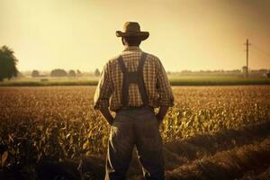 amerikanisch Farmer Mann. generieren ai foto