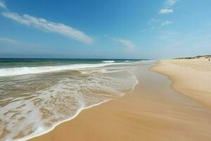 sandig Strand Meer Welle. generieren ai foto