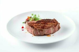 Fleisch Steak Platte. generieren ai foto