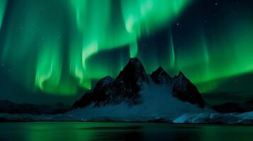 Foto von Aurora im das Norden Pole,. ai generativ
