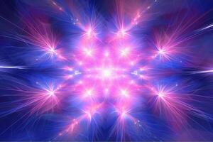 Laser Licht Fraktale, Rosa und Blau. ai generativ foto