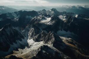 Antenne Schuss von schön schweizerisch Alpen. ai generativ foto