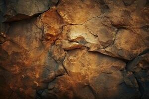 Felsen abstrakt warm dunkel braun Mauer Hintergrund. ai generativ foto