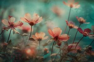 Blumen- traumhaft ätherisch Hintergrund Bild. ai generativ foto