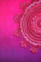 Fuchsie Crayola Farbe Hintergrund Papier Textur Rangoli Muster malen. ai generativ foto