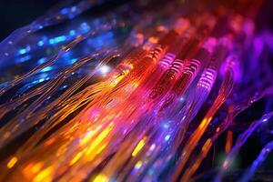 Ballaststoff Optik Kabel Internet Verbindung. ai generativ foto