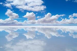 salar de uyuni, Betrachtung Wasser, Himmel. ai generativ foto