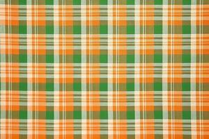 Orange Stoff Textil- Muster, Plaid Hintergrund, Leinen- Baumwolle. ai generativ foto