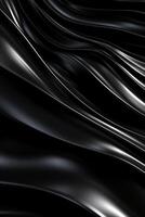 wellig schwarz metallisch 3d Hintergrund. ai generativ foto