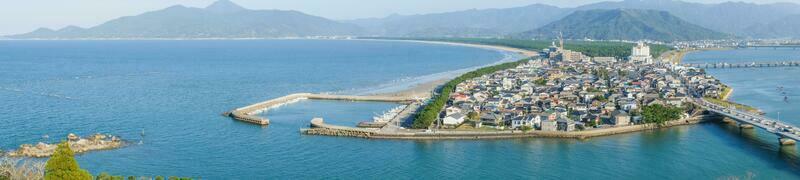 Stadtbild von Karatsu Stadt, Aussicht von das oben von Karatsu Schloss, Saga, kyushu, Japan foto