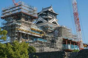 unter Konstruktion Kumamoto Schloss nach Erde Beben, Kumamoto, kyushu, Japan foto