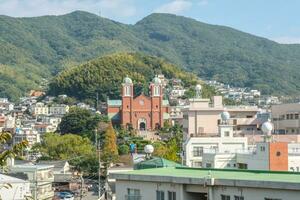 Nagasaki, Kyushu, Japan - - Oktober 24, 2018 urakami Dom, katholisch Kirche im Nagasaki Stadt foto