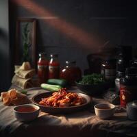 das die meisten berühmt Koreanisch traditionell Essen kimchi.ai generiert foto
