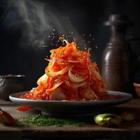 das die meisten berühmt Koreanisch traditionell Essen kimchi.ai generiert foto