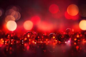 abstrakt Weihnachten Hintergrund mit Bokeh defokussiert Beleuchtung und rot color.ai generiert foto