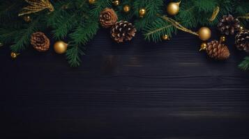 Weihnachten dunkel Hintergrund. Illustration ai generativ foto