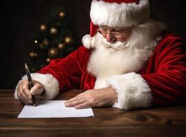 Santa claus mit Briefe. Illustration ai generativ foto