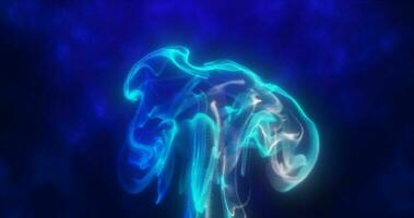 abstrakt Blau glühend Flüssigkeit von Partikel und Wellen abstrakt Flüssigkeit Hintergrund foto