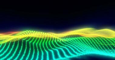 abstrakt Regenbogen Energie Magie Wellen von glühend Partikel und Linien futuristisch Hi-Tech Hintergrund foto