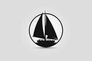 Segeln Schiff minimalistisch Logo generativ ai foto