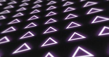 abstrakt Muster von glühend geometrisch Dreiecke Schleife futuristisch Hi-Tech schwarz Hintergrund foto