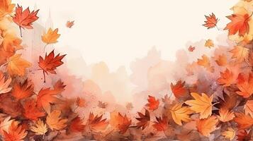 Aquarell Herbst fallen Hintergrund. Illustration ai generativ foto