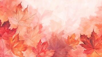 Aquarell Herbst fallen Hintergrund. Illustration ai generativ foto