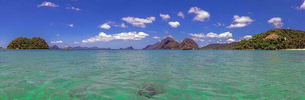 Eindruck von das paradiesisch maremegmeg Strand in der Nähe von el Nido auf das Philippinen Insel von Palawan während das Tag foto