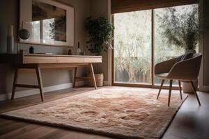 Sanft Teppich im das Haus, Design Innere Element generativ ai foto