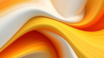 abstrakt wellig Hintergrund. orange, Gelb, Weiß Farbe. ai generiert foto