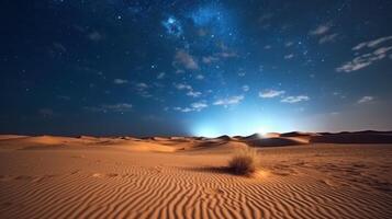Wüste und sternenklar Nacht. Illustration ai generativ foto