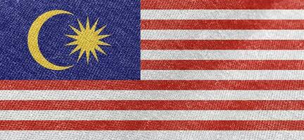 Malaysia Stoff Flagge Baumwolle Material breit Flaggen Hintergrund farbig Stoff Malaysia Flagge Hintergrund foto