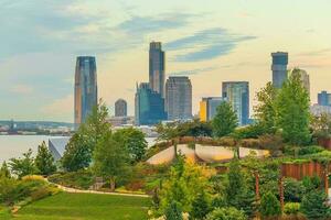 Stadtbild von Jersey Stadt Horizont von Manhattan nyc foto