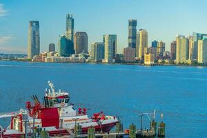 Stadtbild von Jersey Stadt Horizont von Manhattan nyc foto