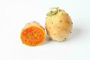 Gelb Orange Kaktus Obst stachelig Birne dornig saftig foto
