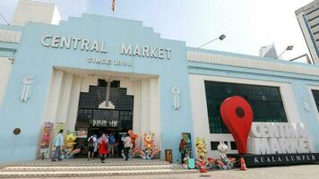 kuala lumpur, Malaysia- März 25, 2018 zentral Markt gebaut im 1888 wie ein nass Markt, Geschenk Tage hat besucht durch Touristen und Einheimische zum Souvenirs und lokal Kunsthandwerk. foto